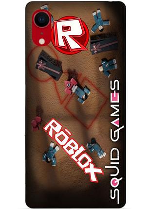 Силіконовий чохол бампер для iphone xr з малюнком roblox гра в кальмара роблокс