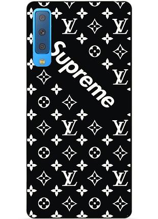 Бампер силиконовый для samsung a7 2018 galaxy a750 с рисунком supreme lv