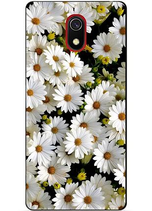 Бампер силиконовый чехол для xiaomi redmi 8a с рисунком ромашки