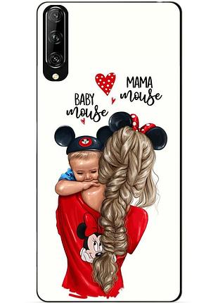 Силіконовий чохол бампер для huawei p smart pro з малюнком mouse