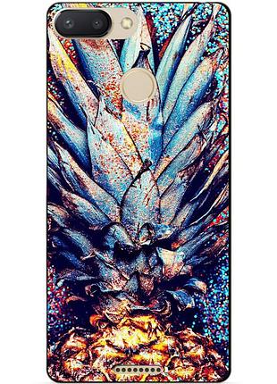 Силиконовый бампер чехол для xiaomi redmi 6 с рисунком ананас