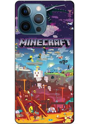 Силиконовый чехол бампер для iphone 13 pro max игра minecraft майнкрафт