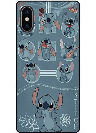 Силиконовый бампер чехол для iphone xs с картинкой стич stitch