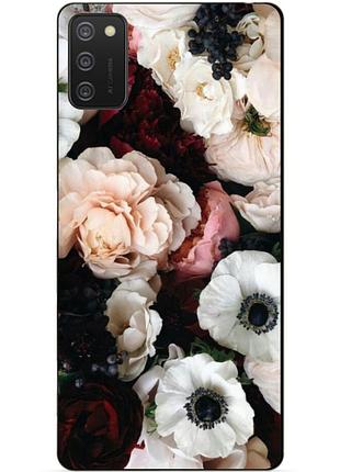 Силиконовый бампер чехол для samsung a02s с рисунком маки