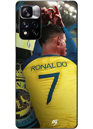 Силіконовий чохол бампер для xiaomi redmi note 11 pro plus 5g з малюнком ronaldo аль наср роналдо