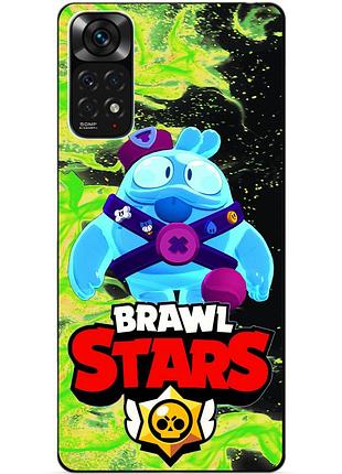 Силіконовий бампер чохол для xiaomi redmi note 11s / note 11 з героєм бравл скуїк