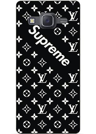 Чехол силиконовый бампер для samsung j7 galaxy j700 с рисунком supreme lv