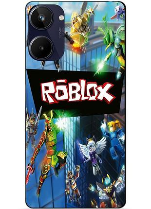 Силиконовый чехол бампер для realme 10 с картинкой roblox роблокс