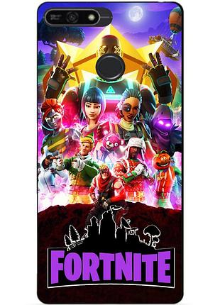 Силиконовый бампер чехол для huawei honor 7a pro с рисунком fortnite