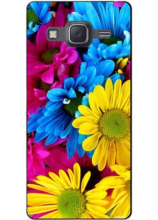 Силиконовый чехол бампер для samsung j7 galaxy j700 с рисунком хризантемы