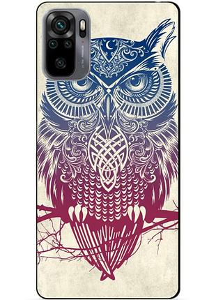 Силіконовий бампер чохол для xiaomi redmi note 10s з малюнком сова
