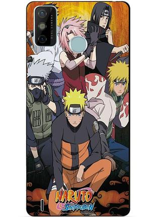 Силиконовый бампер чехол для tecno spark 6 go с рисунком naruto аниме