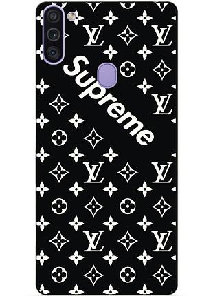 Силіконовий бампер чохол для samsung m11 з малюнком supreme