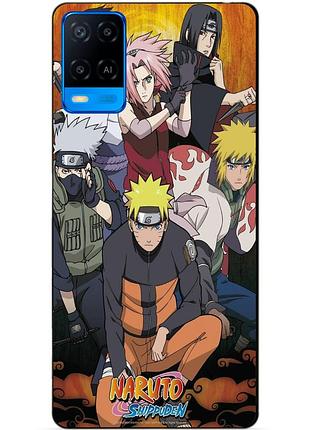 Силиконовый бампер чехол для oppo a54 с рисунком naruto аниме