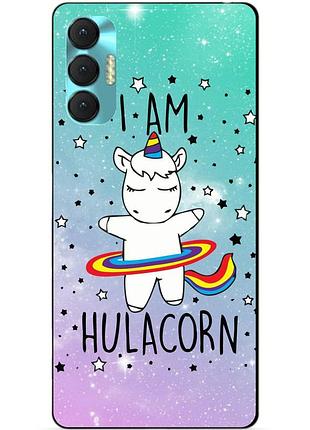 Силиконовий бампер чохол для tecno spark 8p з рисунком єдиноріг hulacorn