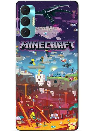 Силиконовий бампер чохол для tecno spark 8p з грою minecraft