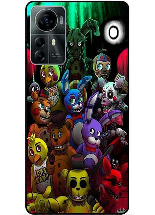 Силиконовый бампер чехол для zte blade a72s с рисунком freddy фредди аниматроники