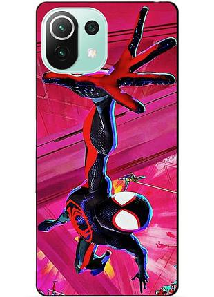 Силіконовий чохол бампер для xiaomi mi 11 lite з малюнком spider man людина-павук