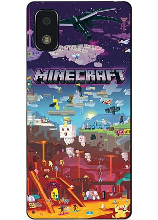 Силиконовый чехол бампер для zte blade l210 игра minecraft майнкрафт