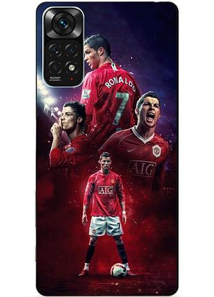 Силиконовый чехол бампер для xiaomi redmi note 11s / note 11 с рисунком ronaldo mu роналдо