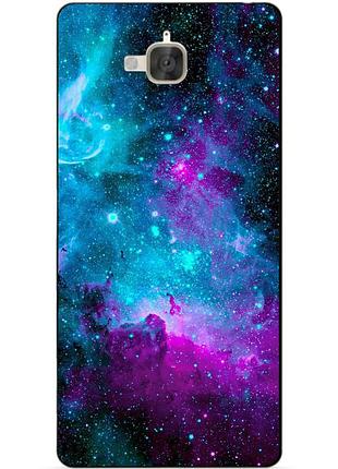 Силиконовый бампер чехол для huawei y6 pro с рисунком галактика