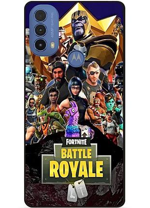 Силиконовый чехол бампер для motorola moto e20 с рисунком фортнайт fortnite