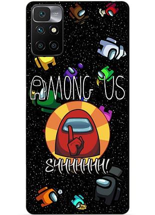 Силіконовий бампер чохол для xiaomi redmi 10 з малюнком among us