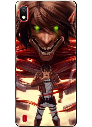 Силиконовый бампер чехол для samsung a10 galaxy a105f с аниме attack on titan