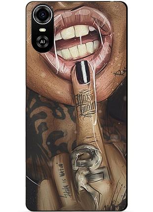 Силиконовый бампер чехол для zte blade a31 plus с рисунком swag