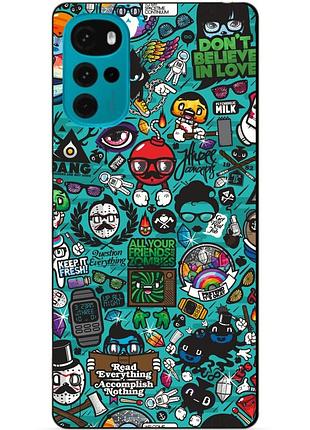 Силіконовий чохол бампер для motorola moto g22 з малюнком стикери