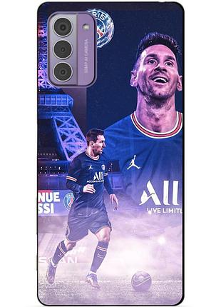 Силиконовый чехол бампер для nokia g42 с рисунком messi psg месси