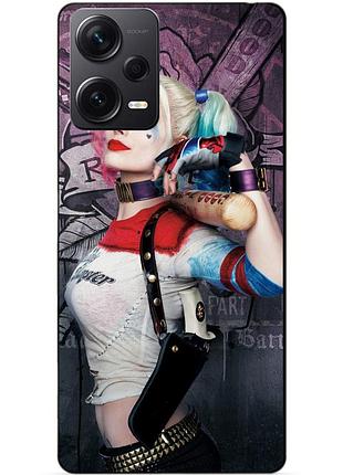 Силиконовый бампер чехол для xiaomi redmi note 12 pro plus с рисунком харли квинн