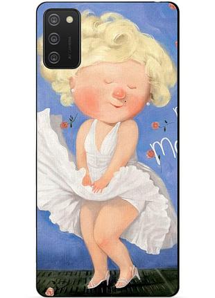 Силиконовый бампер чехол для samsung a02s с рисунком мерлин монро гапчинская