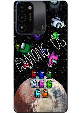 Силиконовый бампер чехол для tecno spark go 2022/spark 8c с рисунком амонг ас