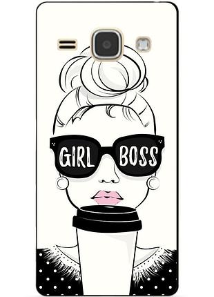 Чехол силиконовый бампер для samsung j120 galaxy j1-2016 с рисунком girl boss
