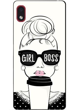 Силиконовый бампер чехол для samsung a01 core с рисунком girl boss