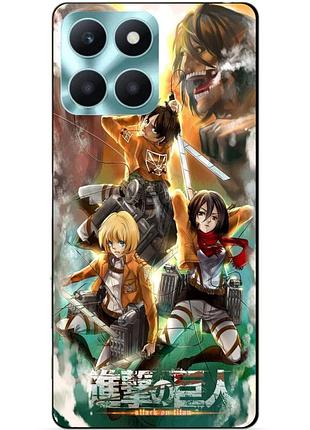Силіконовий чохол бампер для huawei honor x6a з малюнком атака на титанів attack on titan