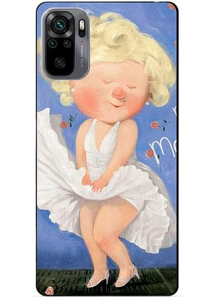 Силиконовый бампер чехол для xiaomi redmi note 10s / note 10 с рисунком мерлин монро