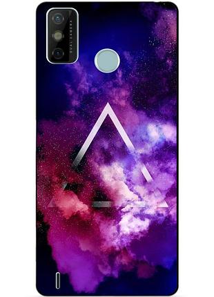 Силіконовий бампер чохол для tecno spark 6 go з малюнком космос