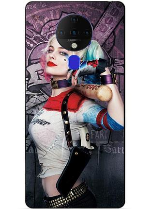 Силиконовый бампер чехол для tecno spark 6 с рисунком харли квинн