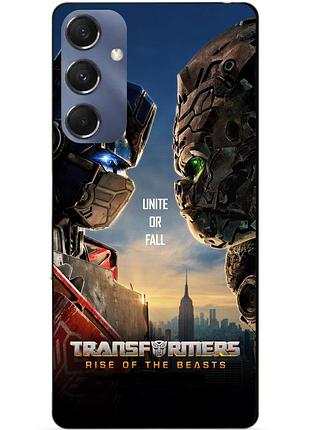 Силиконовый чехол бампер для samsung m34 5g с рисунком звероботы трансформеры transformers
