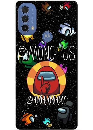 Силиконовый чехол бампер для motorola moto e20 с рисунком among us амонг ас