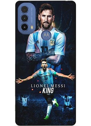 Силиконовый чехол бампер для motorola moto e30 с рисунком messi аргентина месси