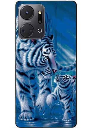 Силіконовий чохол бампер для huawei honor x7a з малюнком тигри