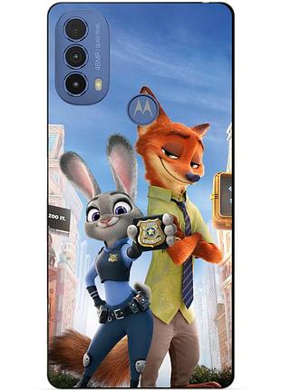 Силиконовый чехол бампер для motorola moto e20 с рисунком джуди зверополис zootopia