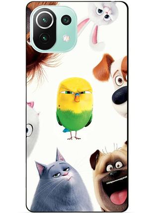 Силіконовий чохол бампер для xiaomi mi 11 lite з малюнком таємне життя домашніх животних