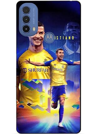 Силиконовый чехол бампер для motorola moto e20 с рисунком роналдо аль наср ronaldo
