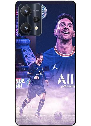 Силіконовий чохол бампер для realme 9 pro з малюнком messi psg мессі