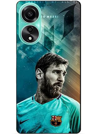 Силиконовый чехол бампер для oppo a78 с рисунком leo messi месси