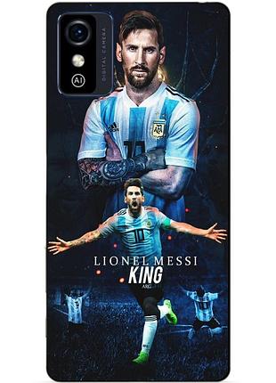 Силиконовый бампер чехол для zte blade l9 с рисунком messi аргентина